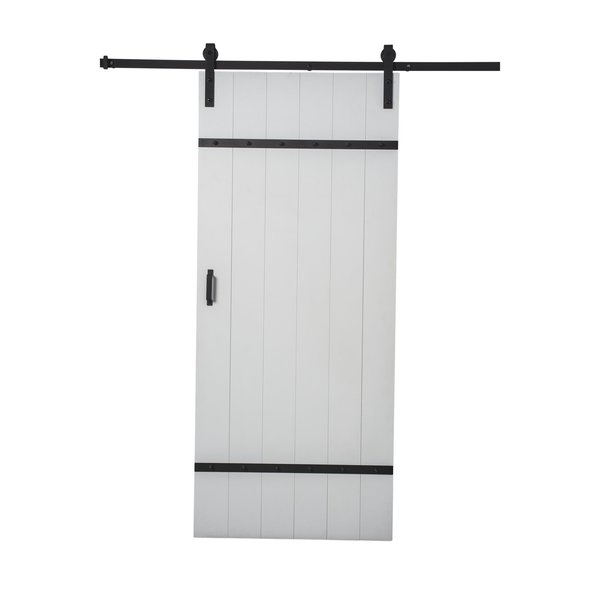 Renin Renin 36 in. x 84 in.  Easy-Build Ready to Assemble Authentic Cross-Brace Barn Door Kit BD069W01BW1BWE36084